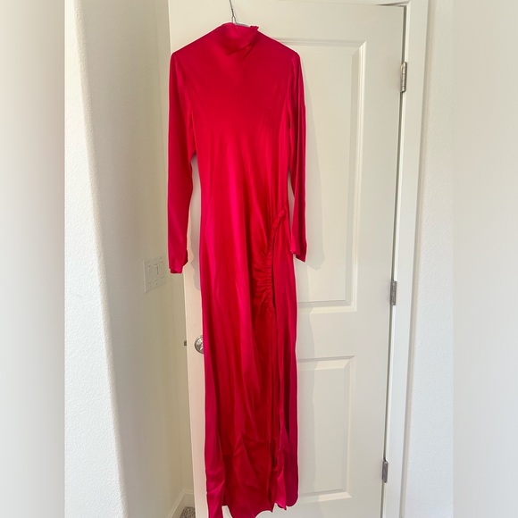 Lapointe satin long gown with slit - Picture 6 of 9